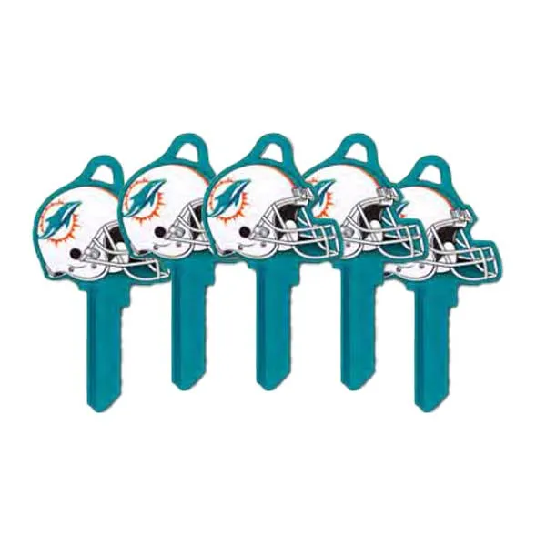 Ilco - NFL TeamKeys - Helmet Edition - Key Blank - Miami Dolphins - KW1 (5 Pack)