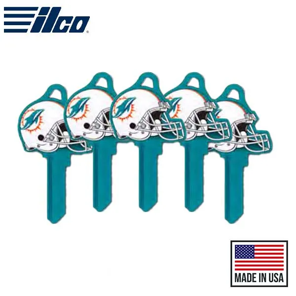 Ilco - NFL TeamKeys - Helmet Edition - Key Blank - Miami Dolphins - KW1 (5 Pack)