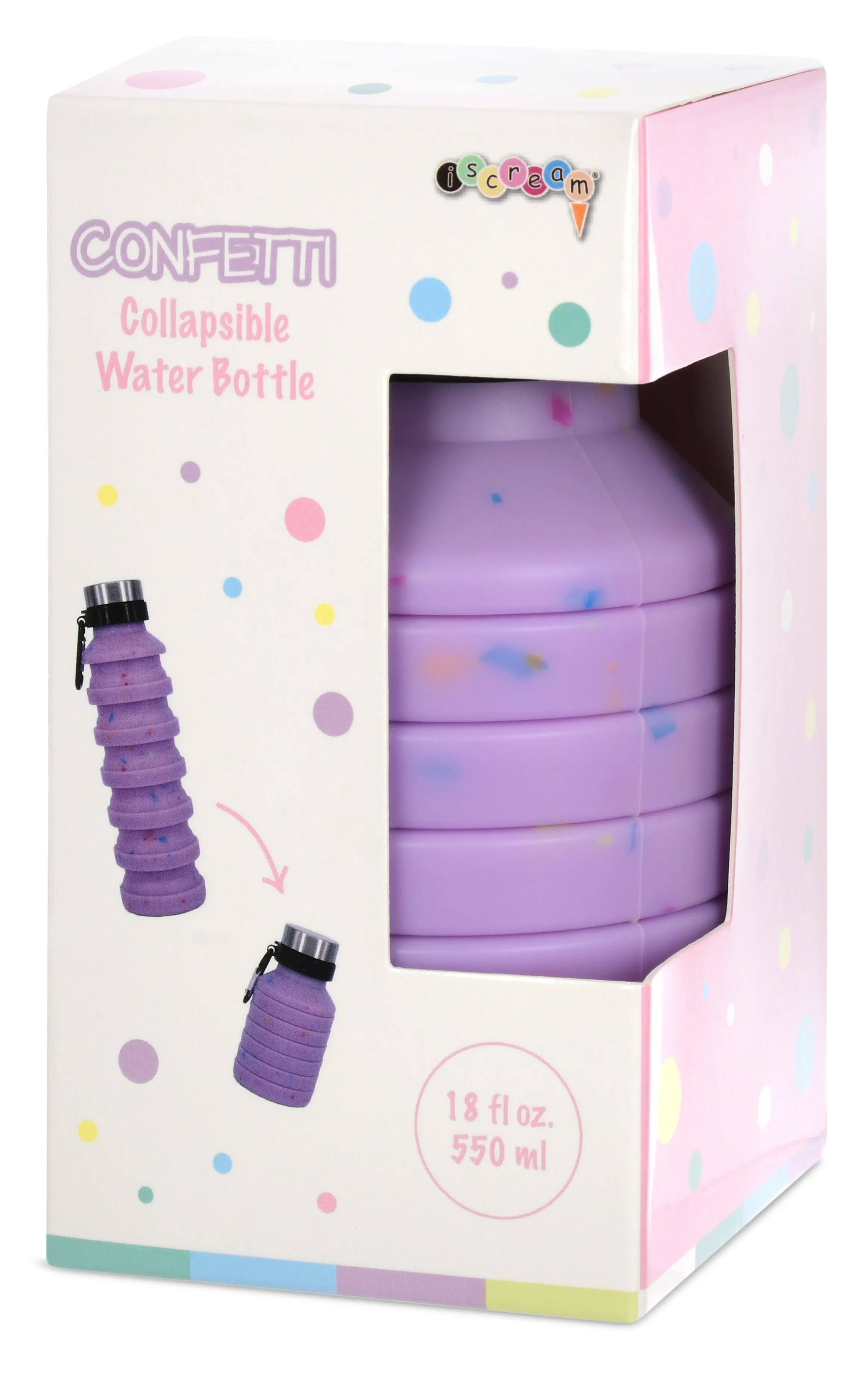 Iscream Confetti Collapsible Water Bottle