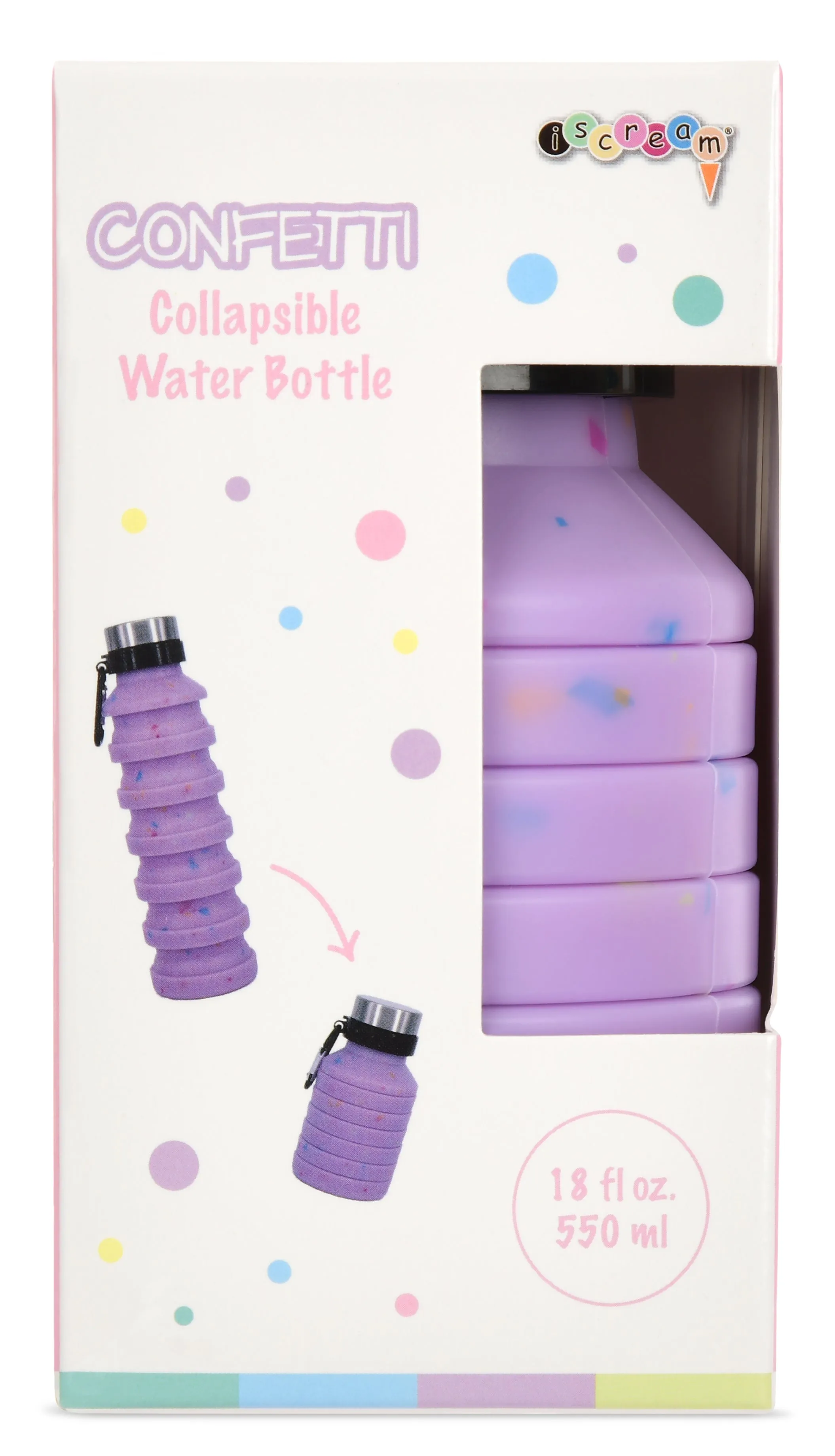 Iscream Confetti Collapsible Water Bottle