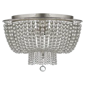 JACQUELINE FLUSH MOUNT, SILVER LEAF/ CLEAR