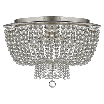 JACQUELINE FLUSH MOUNT, SILVER LEAF/ CLEAR