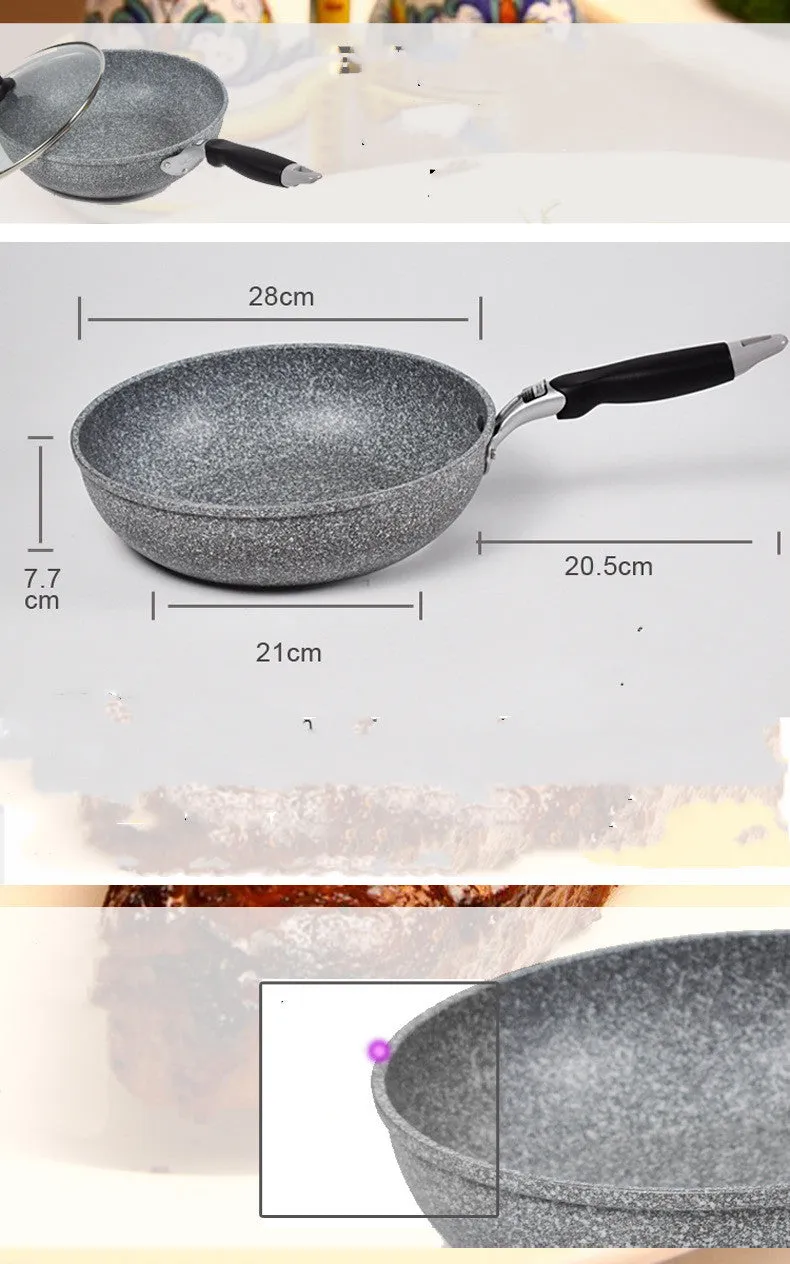 Japanese Maifan Stone Wok Non-Stick Pan Large Deep Frying