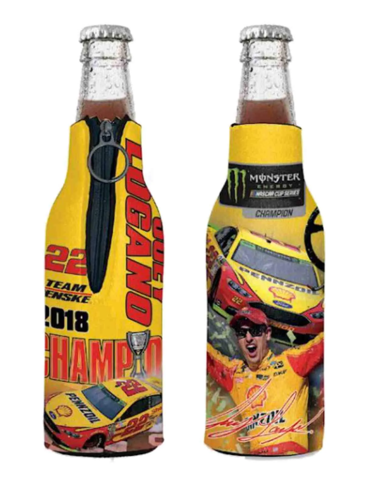 Joey Logano #22 2018 NASCAR Monster Energy Cup Champion Bottle Cooler Hugger