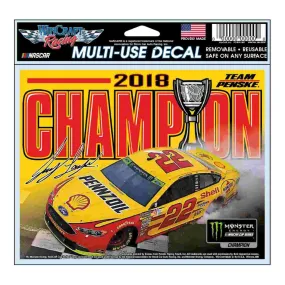 Joey Logano #22 2018 NASCAR Monster Energy Cup Champion Multi-Use Decal