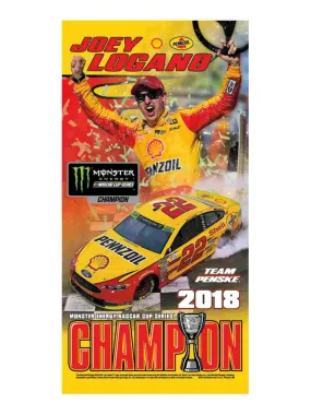 Joey Logano #22 2018 NASCAR Monster Energy Cup Champion Spectra Beach Towel