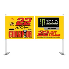 Joey Logano #22 2018 NASCAR Monster Energy Cup Champion WinCraft Car Flag