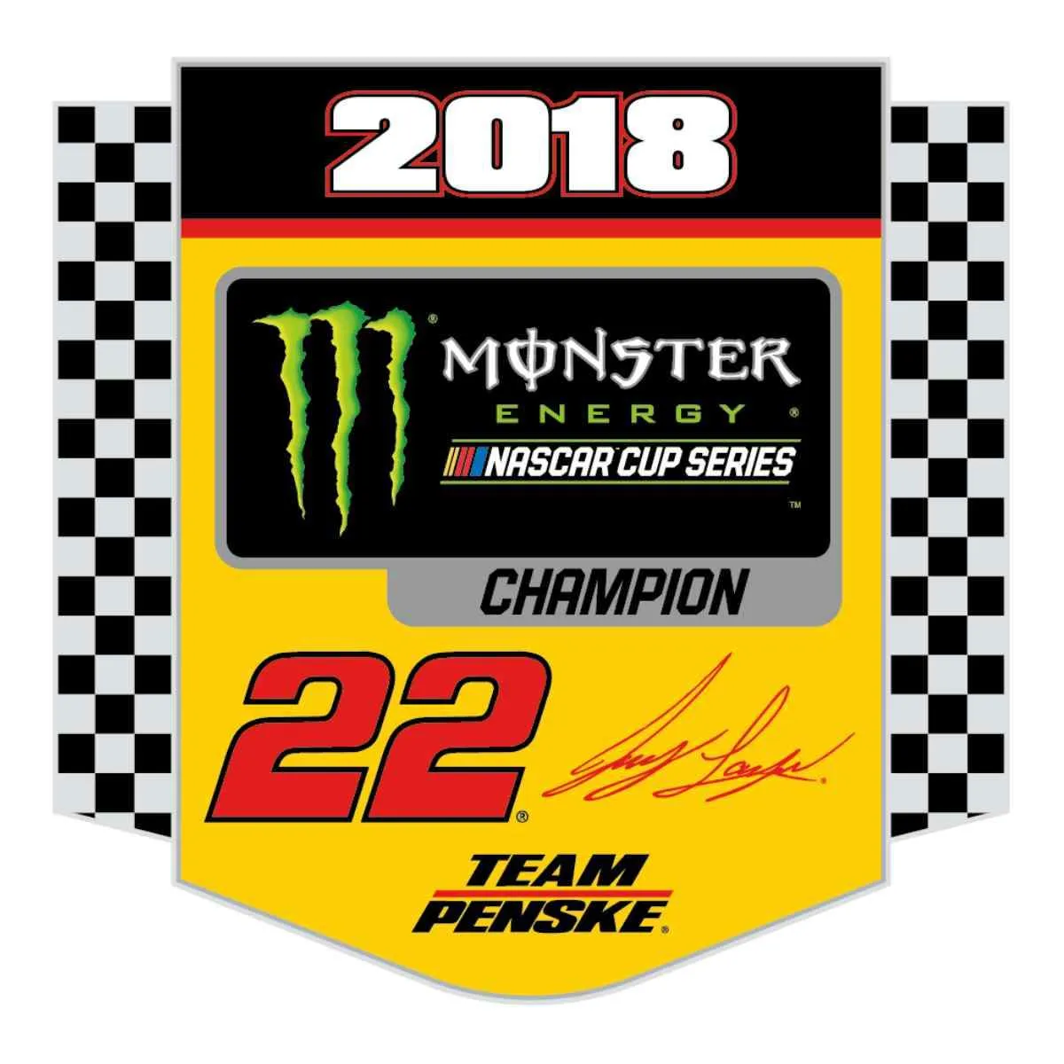 Joey Logano #22 2018 NASCAR Monster Energy Cup Champion WinCraft Lapel Pin