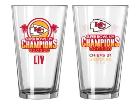 Kansas City Chiefs 2020 Super Bowl LIV Champions Game Score Pint Glass (16oz)