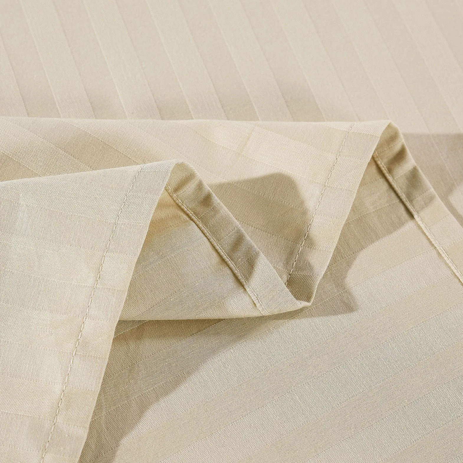 Kensington 1200 Thread Count 100% Egyptian Cotton Sheet Set Stripe Hotel Grade King Sand