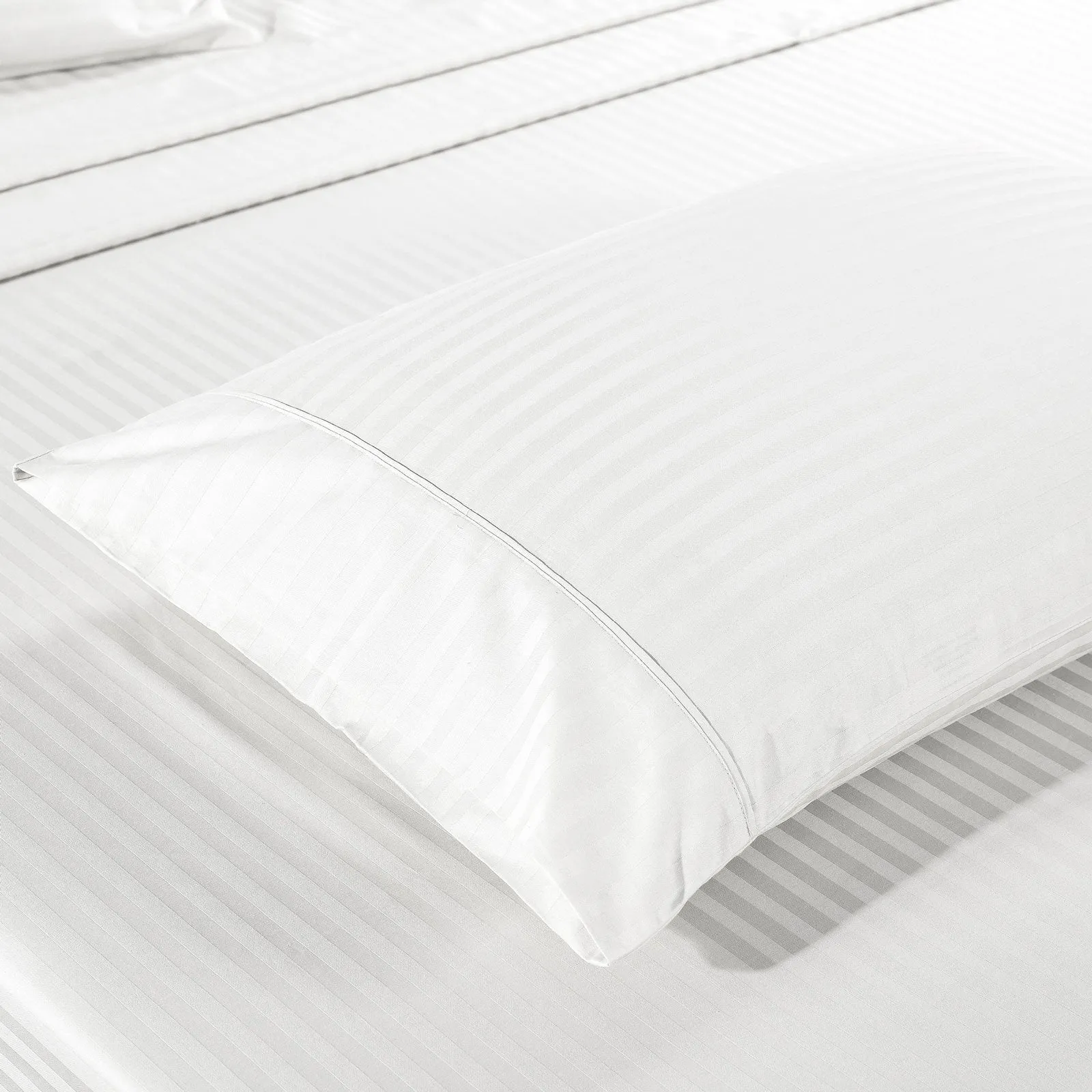 Kensington 1200 Thread Count 100% Egyptian Cotton Sheet Set Stripe Hotel Grade King White