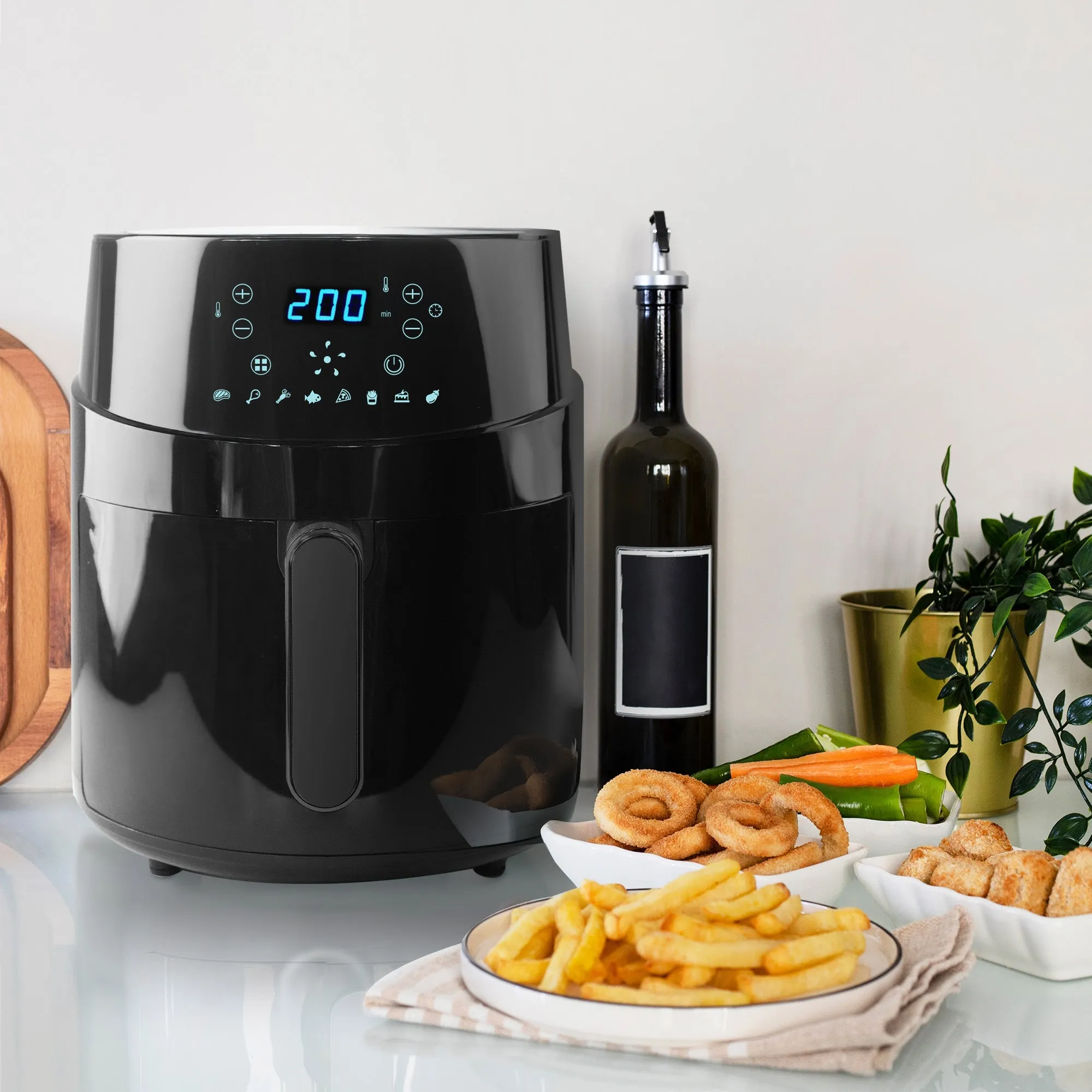 Keplin 4.3L Dual Zone Air Fryer - 2850W Energy-Saving Cooker with 8 Cooking Functions - Extra-Large Capacity for Healthy Meals - Roast, Bake, Dehydrate, Crisp - Family Size