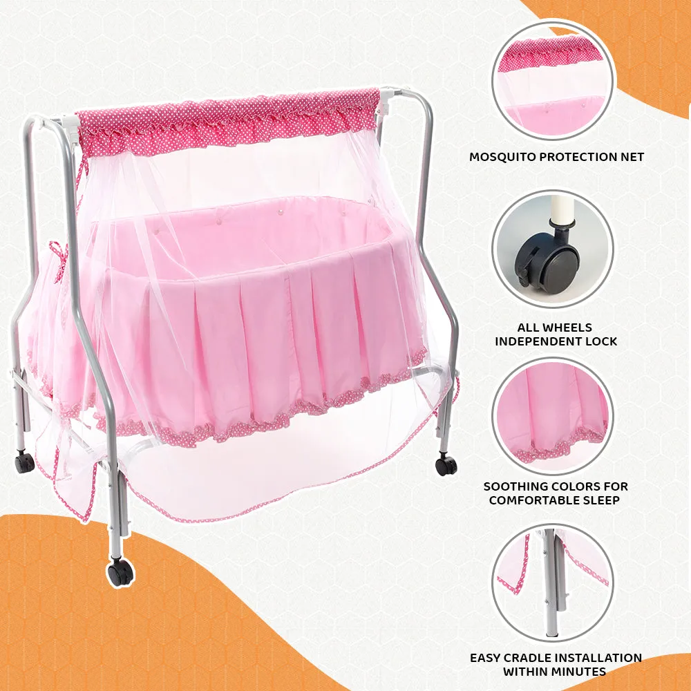 Kiddery Lyra | Baby Cradle | Pink