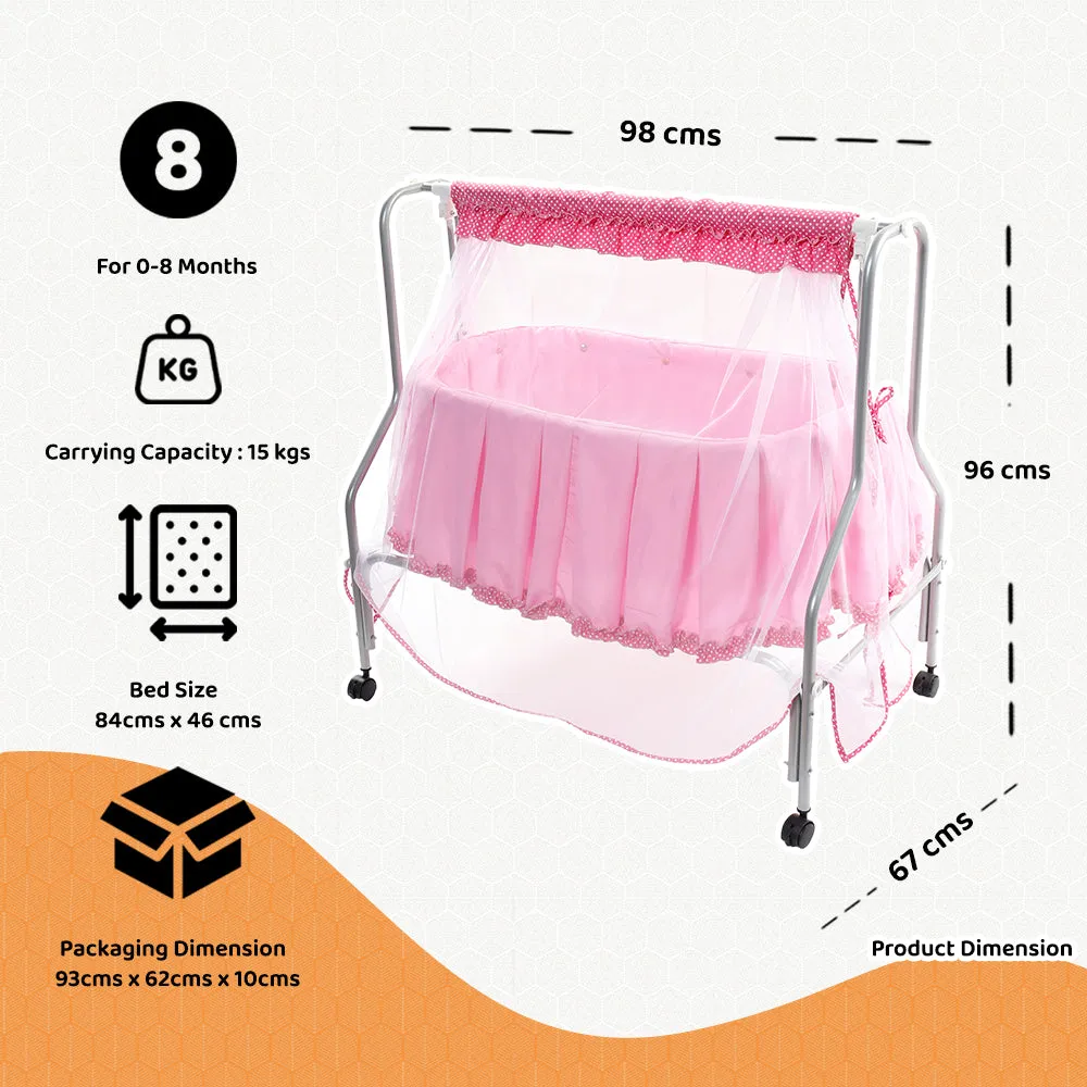 Kiddery Lyra | Baby Cradle | Pink