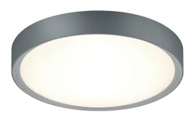 LED Bathroom Ceiling Light from the Clarimo Collection in Titanium / Light Grey Finish by Arnsberg