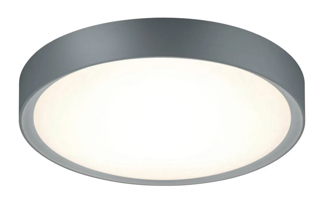 LED Bathroom Ceiling Light from the Clarimo Collection in Titanium / Light Grey Finish by Arnsberg