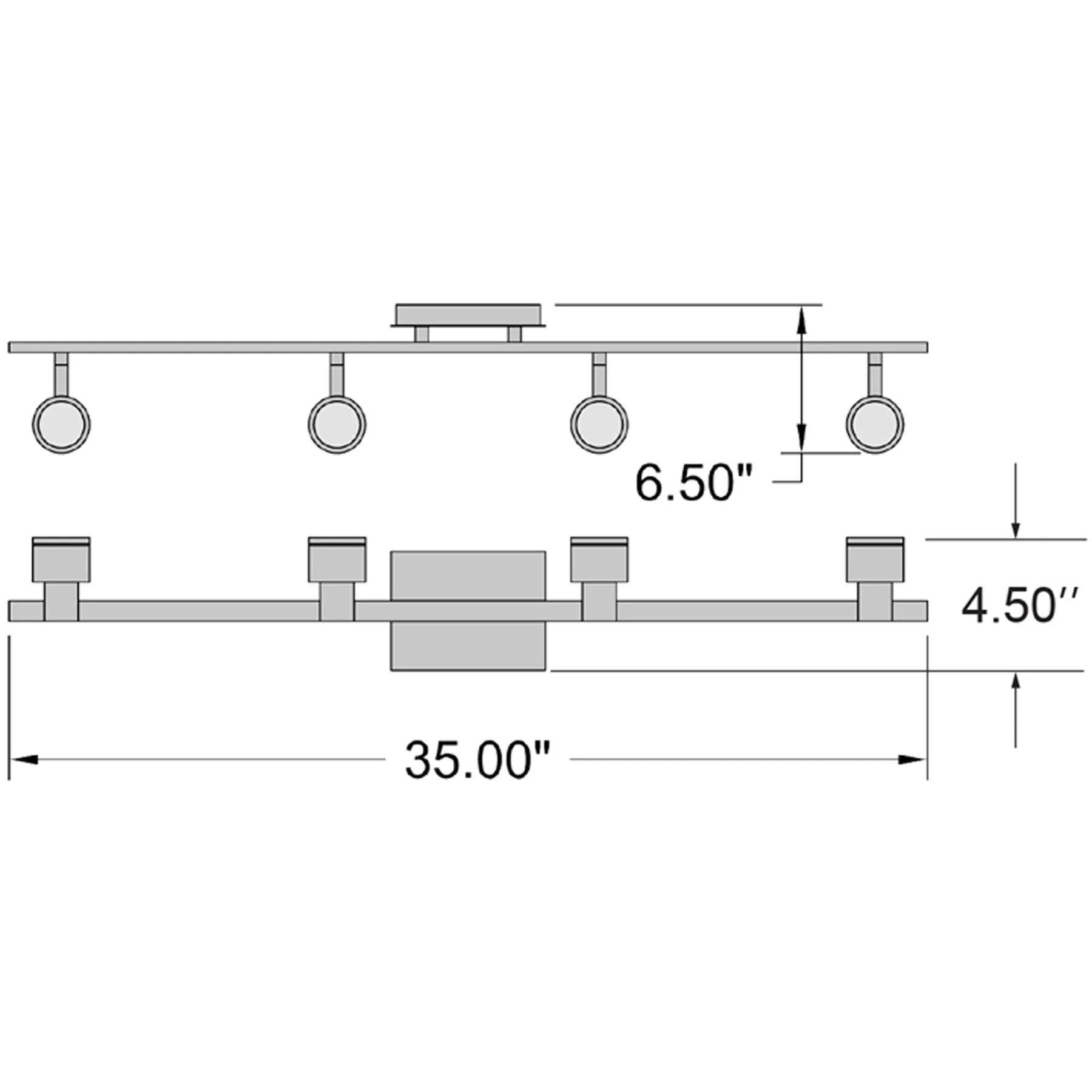 Lincoln 6.5" LED Modern Track Lighting Fixture Matte Black