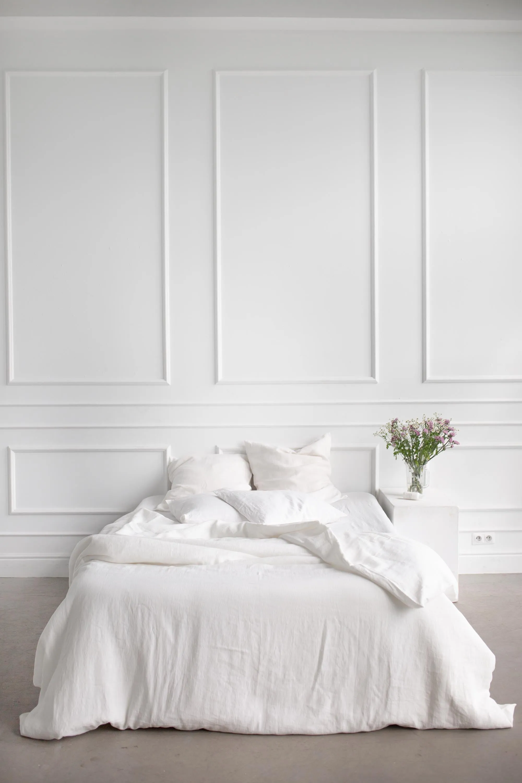 Linen Bedding Set White