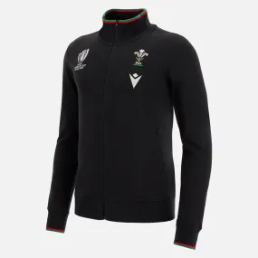 Macron Adults Wales WRU RWC 2023 Fan Line Full Zip Sweatshirt