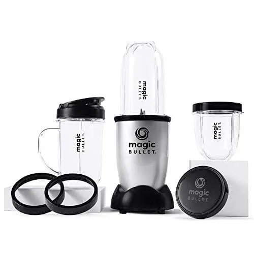 Magic Bullet Blender, Small, Silver, 11 Piece Set