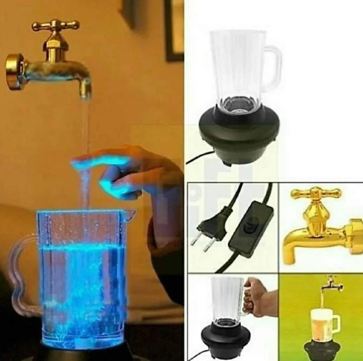 MAKE A WISH ® Amazing Magical Tap Faucet Mug Water Fountain Decorative Showpiece (32 cm, Multicolour)