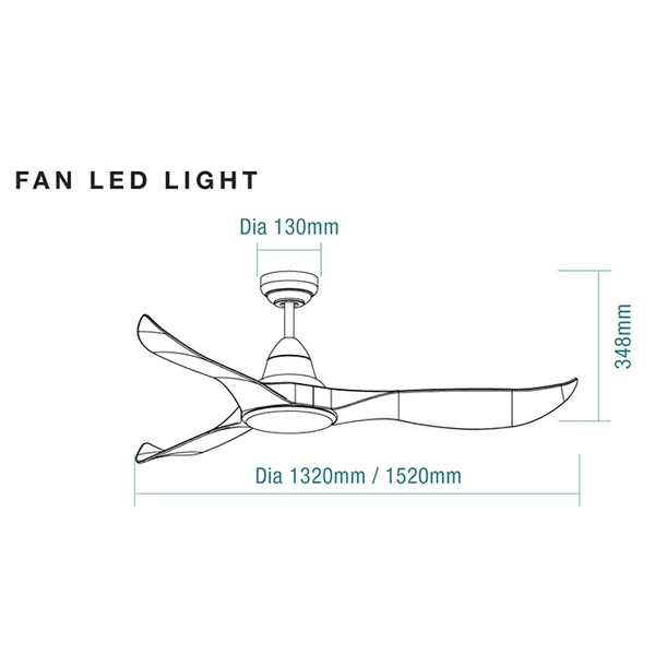 Martec Wave 60in 152cm DC Ceiling Fan with 18W LED CCT Light Matt Black