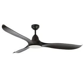 Martec Wave 60in 152cm DC Ceiling Fan with 18W LED CCT Light Matt Black