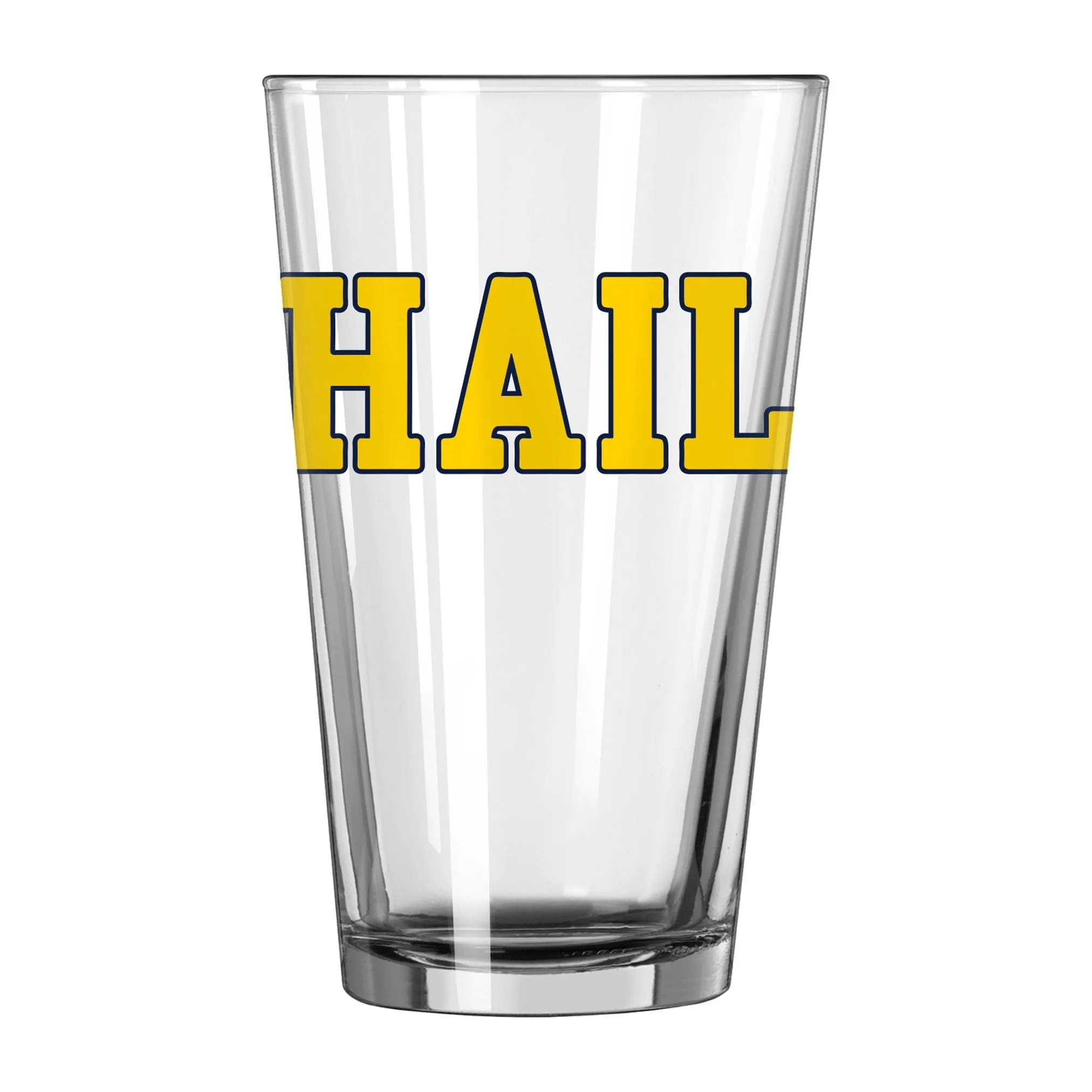 Michigan Wolverines NCAA Boelter Brands "Hail" Clear Pint Glass (16oz)