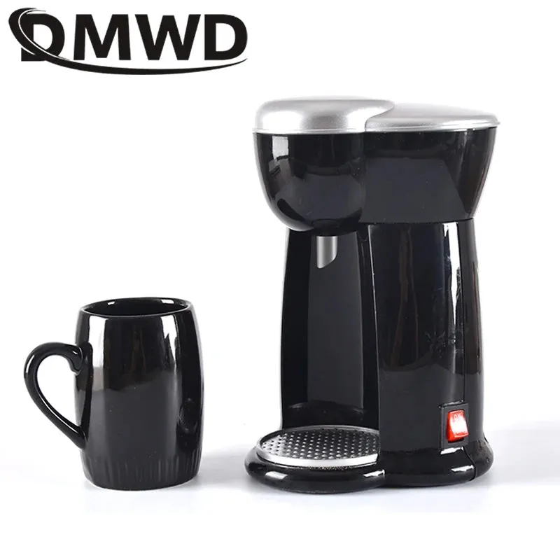 Mini Single-Cup Electric Coffee Maker - 110V, 300W, Drip Brew