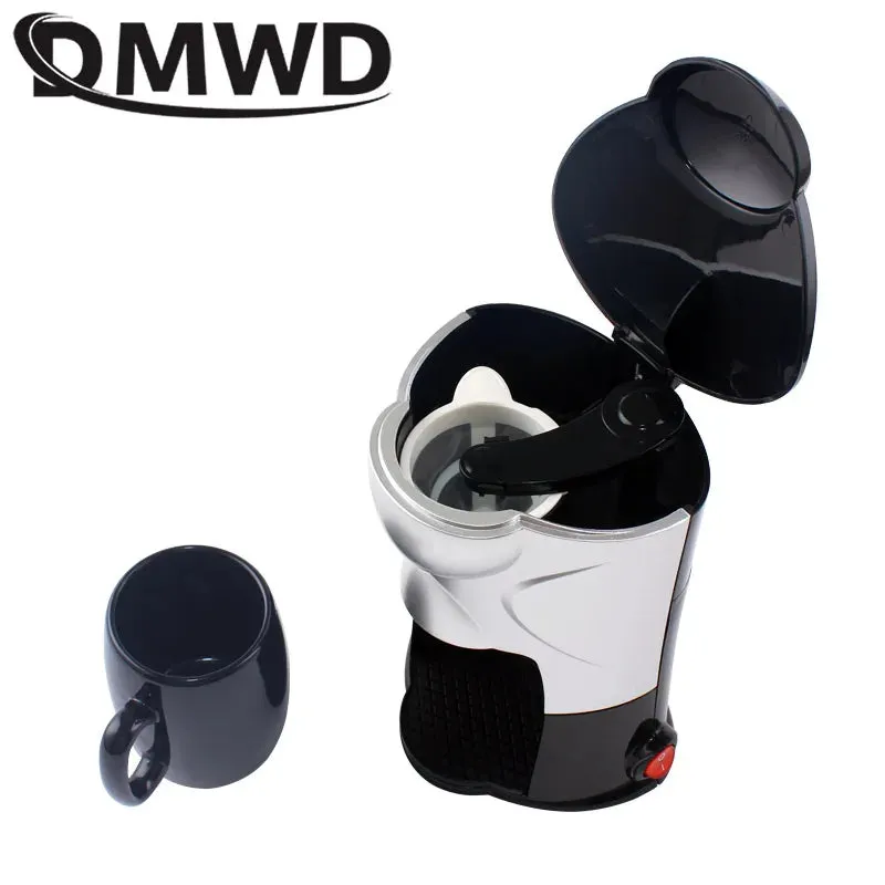 Mini Single-Cup Electric Coffee Maker - 110V, 300W, Drip Brew