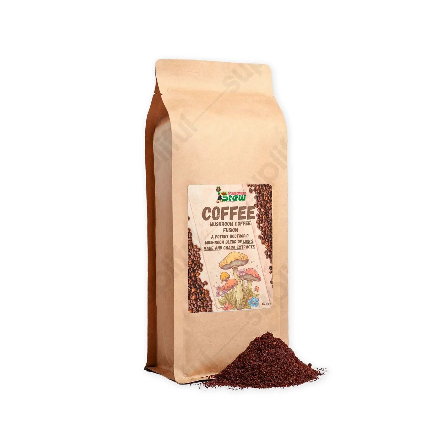 Mushroom Coffee Fusion - Lion’s Mane & Chaga 16oz Rastaman Stew