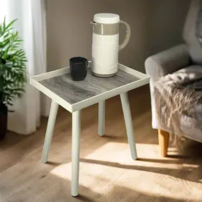 Nayasa Grey Square Plastic Modern Side Coffee Table