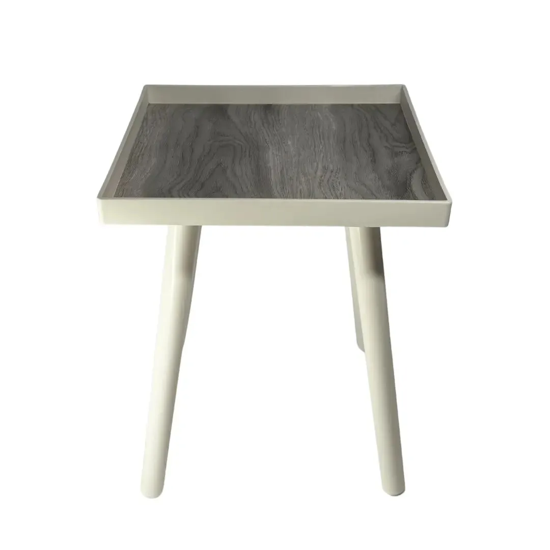 Nayasa Grey Square Plastic Modern Side Coffee Table