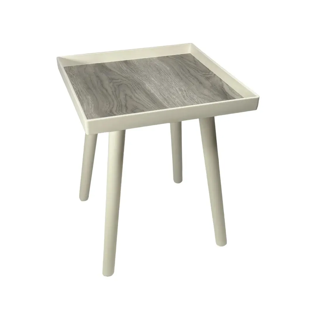 Nayasa Grey Square Plastic Modern Side Coffee Table