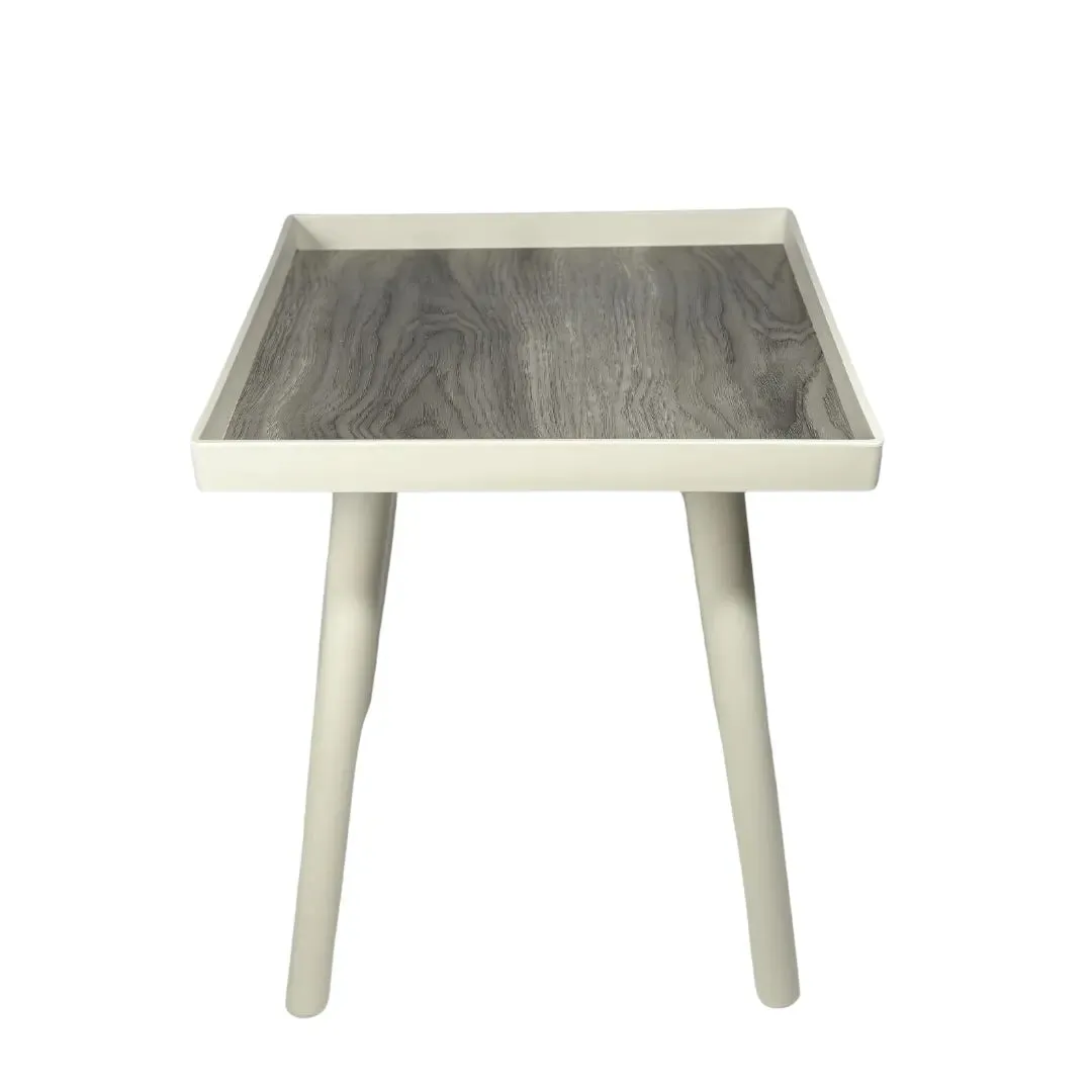 Nayasa Grey Square Plastic Modern Side Coffee Table