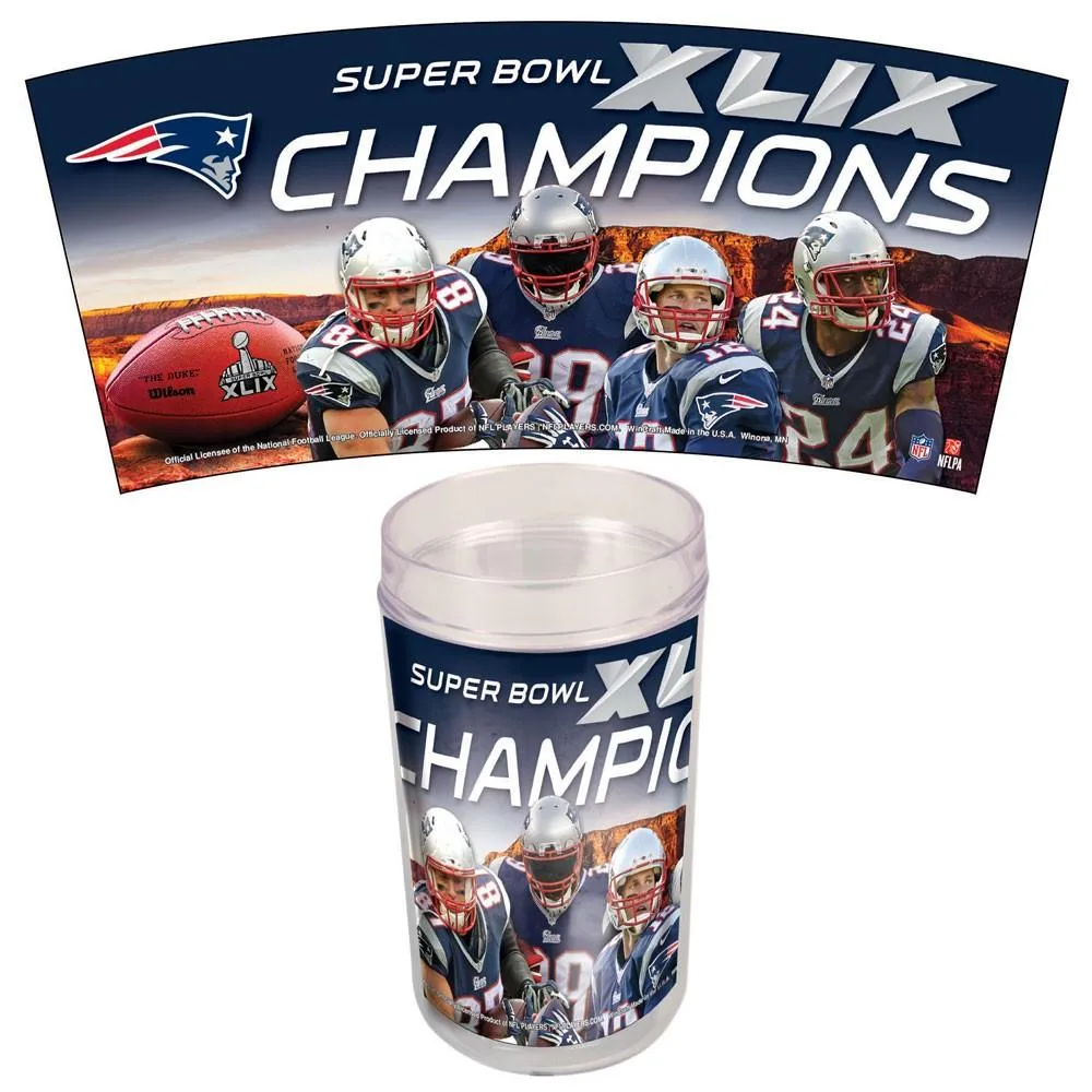 New England Patriots WinCraft Super Bowl XLIX Champs 16 oz Tumbler Cups (4 Pack)