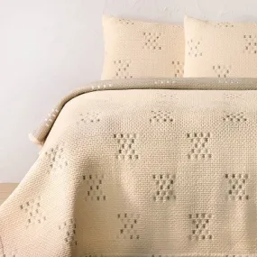 New - Opalhouse Jungalow Quilt Set Jacquard Bohemian Textured, Ivory, Twin/TwinXL