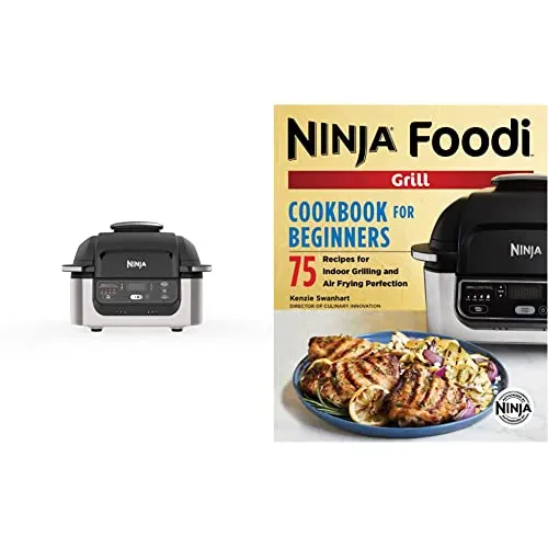 Ninja AG300C Foodi 4-in-1 Indoor Grill With 4-Quart (3.8L) Air Fryer, Roast, Bake, and Cyclonic Grilling Technology, (Canadian Version)