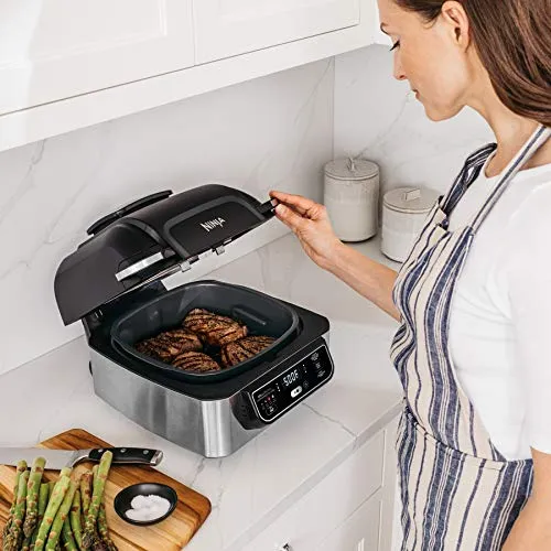 Ninja AG300C Foodi 4-in-1 Indoor Grill With 4-Quart (3.8L) Air Fryer, Roast, Bake, and Cyclonic Grilling Technology, (Canadian Version)