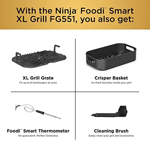 Ninja AG300C Foodi 4-in-1 Indoor Grill With 4-Quart (3.8L) Air Fryer, Roast, Bake, and Cyclonic Grilling Technology, (Canadian Version)