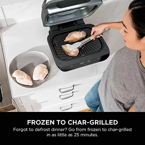 Ninja AG300C Foodi 4-in-1 Indoor Grill With 4-Quart (3.8L) Air Fryer, Roast, Bake, and Cyclonic Grilling Technology, (Canadian Version)