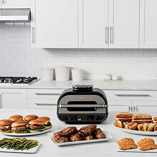 Ninja AG300C Foodi 4-in-1 Indoor Grill With 4-Quart (3.8L) Air Fryer, Roast, Bake, and Cyclonic Grilling Technology, (Canadian Version)