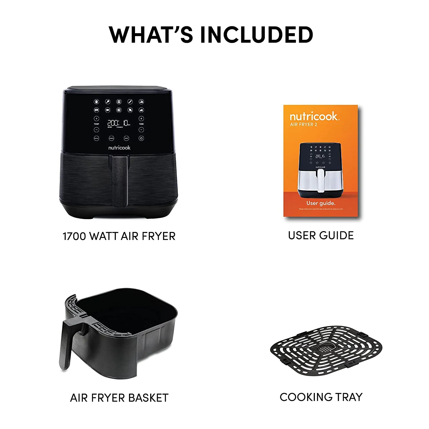 Nutricook AirFryer 2, 1700 Watts, Digital Control Panel Display