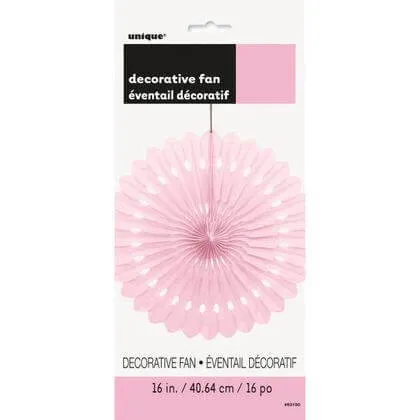 Paper Decorative Fan 16" Lovely Pink