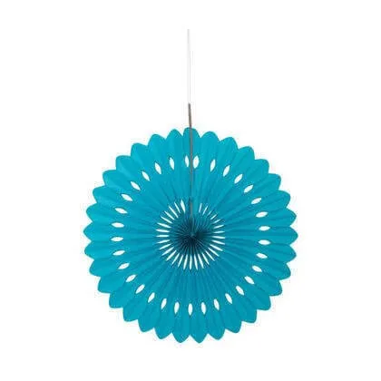 Paper Decorative Fan 16" Teal