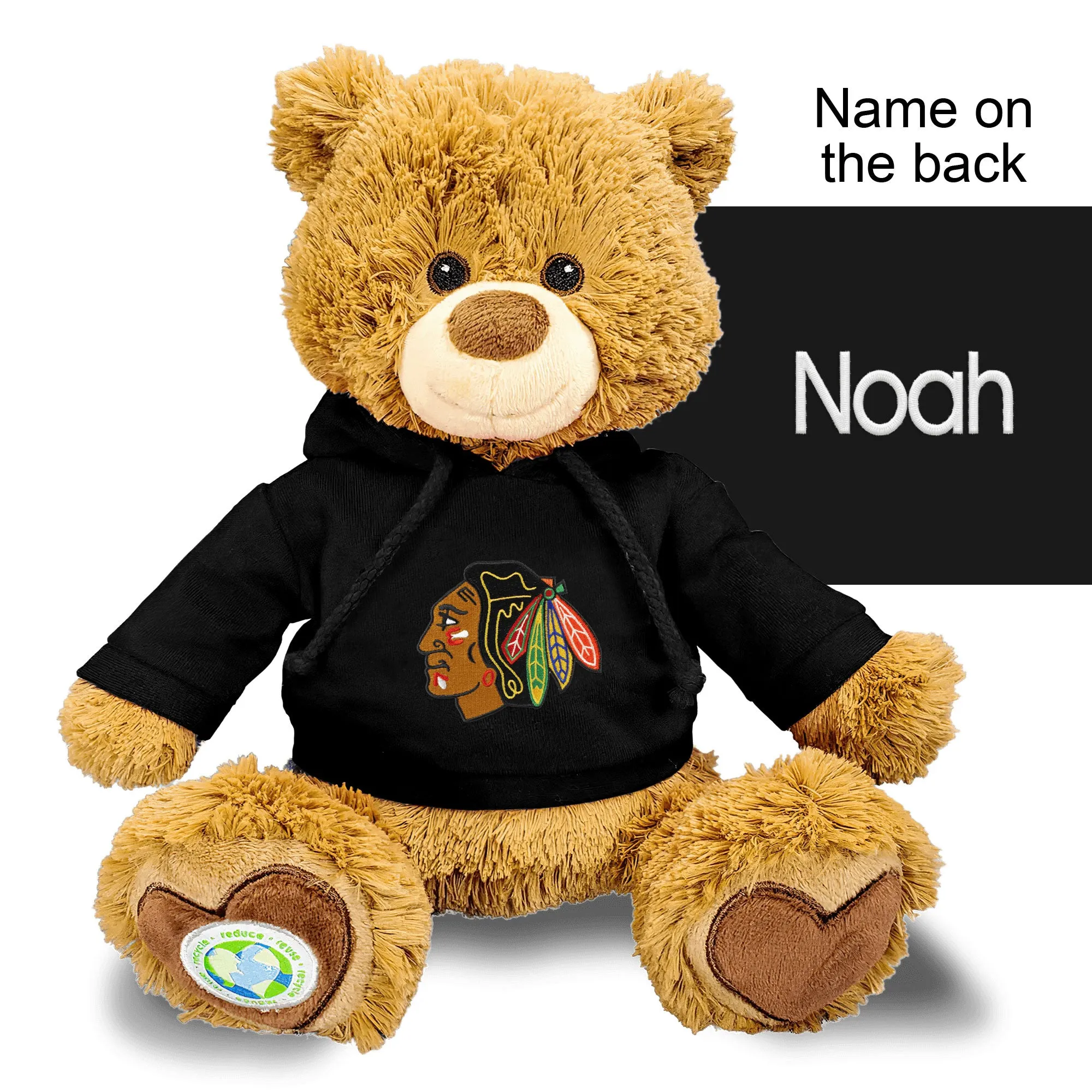 Personalized Chicago Blackhawks 10" Plush Bear 2