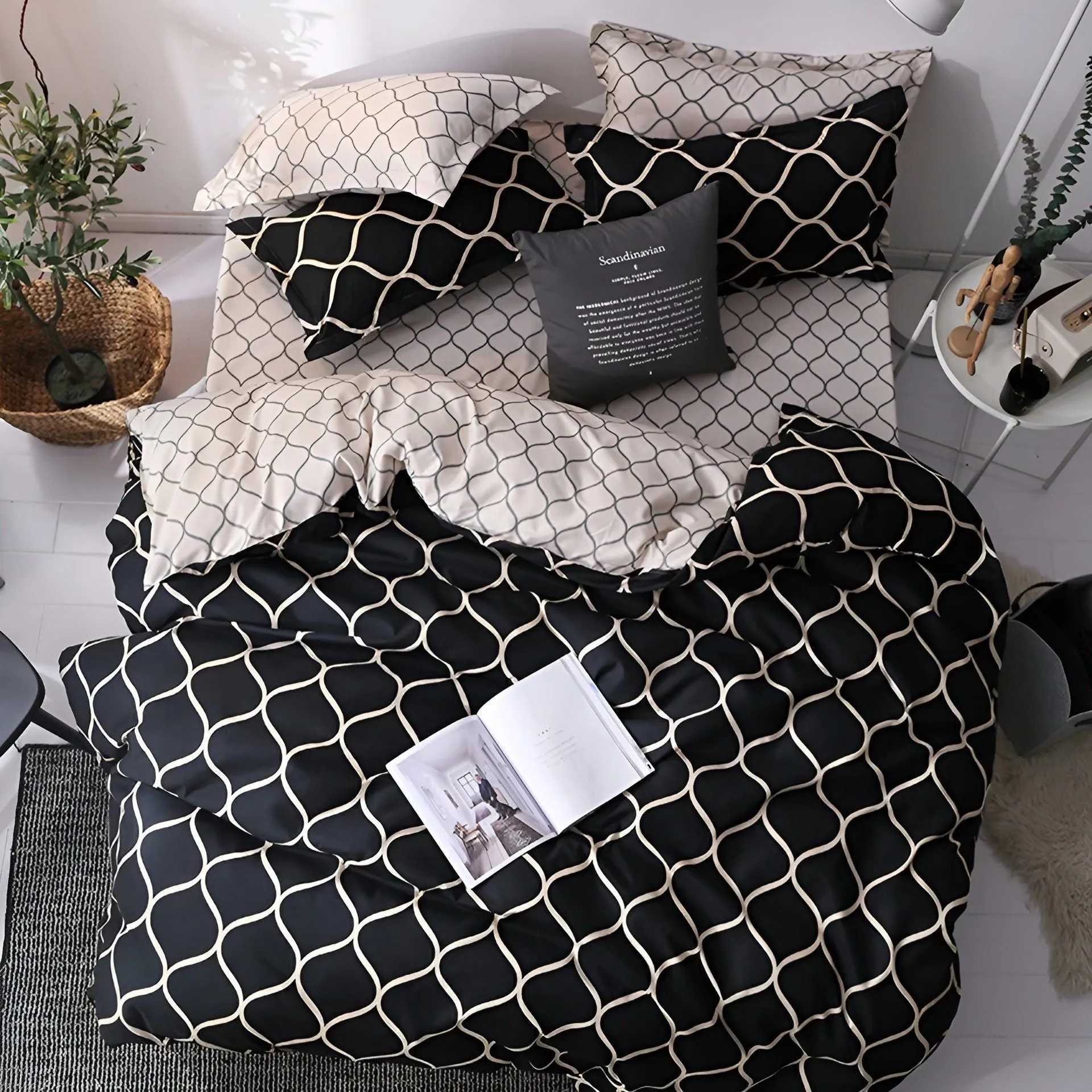 PlushDream Beddings - Luxury Black Bettwäsche Laken