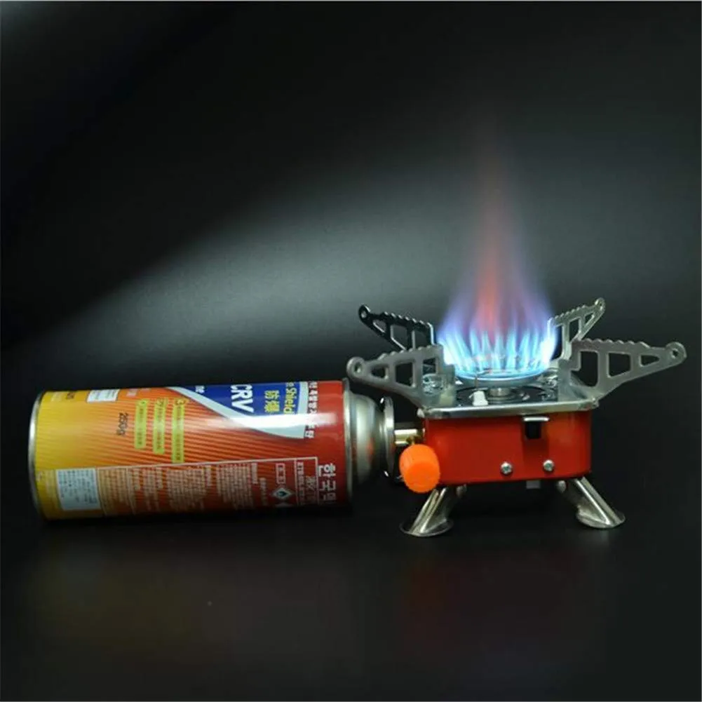 Portable Gas Stove Folding Easy to carry Butane Burner Camping Stove Folding Furnace Stove travelling Steel Cooking Stove with Storage Bag