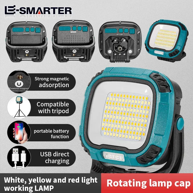 Portable LED Spotlight Lantern Strong Light Flashlight Outdoor Camping Fishing Emergency Rechargeable Magnetic Work Lamp W892