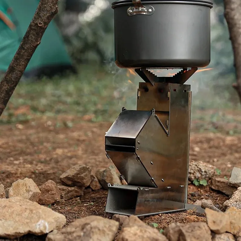 Portable Outdoor Rocket Wood Burning Stove Heater